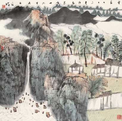 何加林 云宿泉鸣 立轴